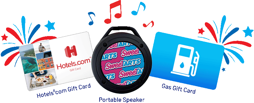 Daily Prizes - Hotels.com Gift Card, Portable Speaker, and Gas Gift Card